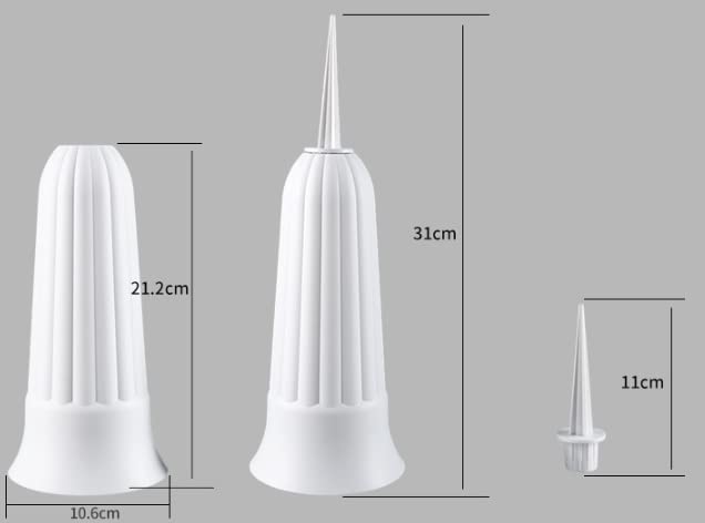 Cemetery Vases 4 Pack Plastic Grave Cone Vase Detachable Memorial Flowers Holder with Spikes for Graveside Lawn Memorial Lawn Garden (White) - Image 2