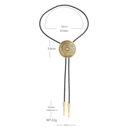 Image of GelConnie Floral Bolo Tie for Men Womens Bolo Tie Necklace Native American Black Men's Bolo Ties Western Cowboy Bolero Ties