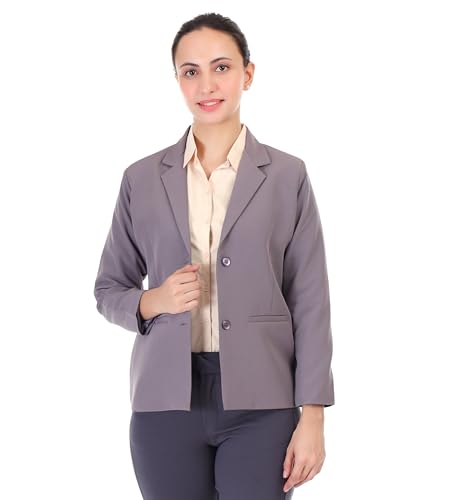 Image of modny Women's Formal Cotton Blazer | Single-Breasted, Button Closure, Long Sleeves Blazer for Girls | Professional Outfit for Office & Meetings