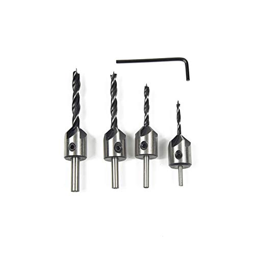 Gecheer 4 pcs HSS Escareador De Aço De Madeira Broca Countersink Broca Set Reamer Conjunto Para Trab
