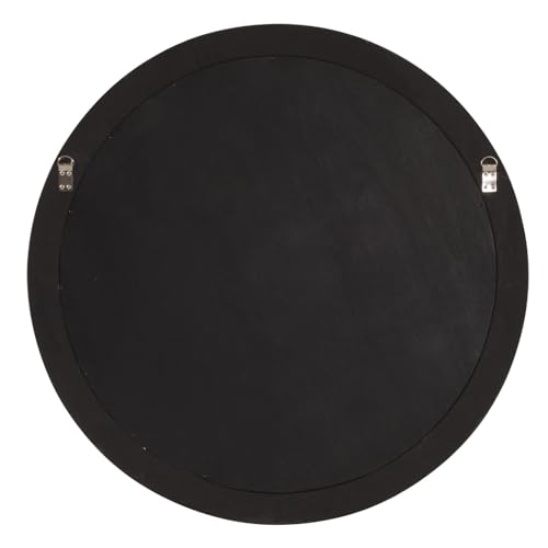 Image of Howard Elliott Collection George Round Glossy Royal Purple Wall Mirror, Bevelled Vintage Hanging Wood Framed Vanity Mirrors for Home Decor, Living Room, Bathroom, Bedroom, or Hallway, 36 Inch Round