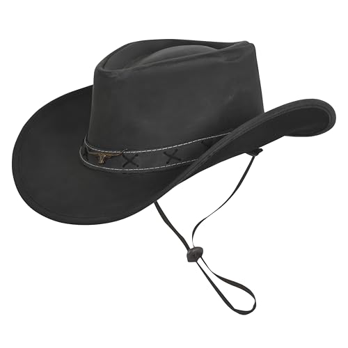 Chapeaux en cuir pour homme haut de gamme avec corne de taureau