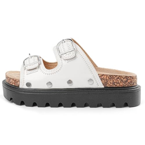 Kids Sandals Girls Boys Summer Slides Non-slip Cork Platform Sandals with Arch Support Adjustable Straps for Indoor & Outdoor3