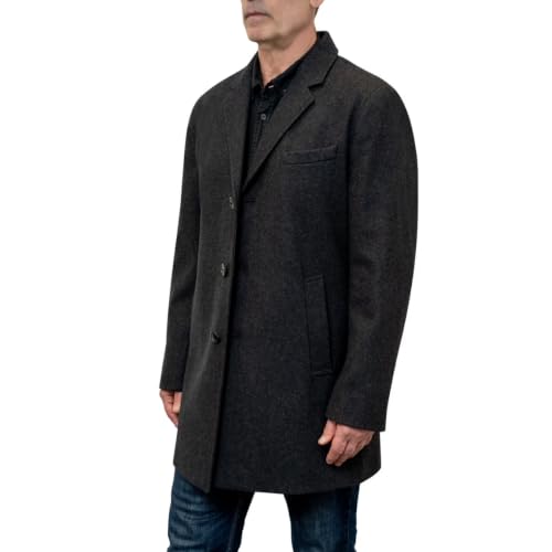 Image of LONDON FOG Men's Top Coat - Classic Fit Winter Coat, Signature Wool-Blend Men's Overcoat, (Regular & Big-Tall Sizes)