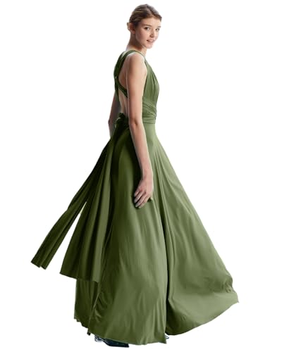 Image of Multi-Way Wrap Infinity Maxi Dress for Bridesmaids & Wedding Guest | 31 Colors for All Wedding Themes, One Size & Plus, 1 Dress for Any Events, Evening, Prom, Gala, Non-See-Through, Wrinkle-Free
