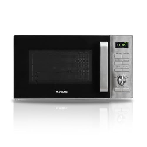 Aspes Microondas 23 Litros Cerámico Inox AMWC23900DGN. 900W, 13 Programas, Modo Descongelación, Revestimiento Interior, Fácil Limpieza, Temporizador 95min.