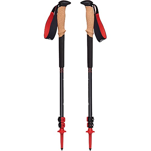 BLACK DIAMOND Pursuit Trekking Poles (Pair) | Natural Cork Grips | FlickLock Adjustable Aluminum Shafts | for Hiking & Backpacking | Charcoal-Octane | Small/Medium