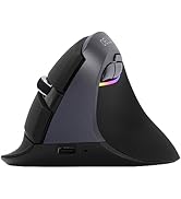 DeLUX Wireless Vertical Mouse, Small Silent Ergonomic Mouse with BT 5.0 and USB Receiver, 6 Butto...