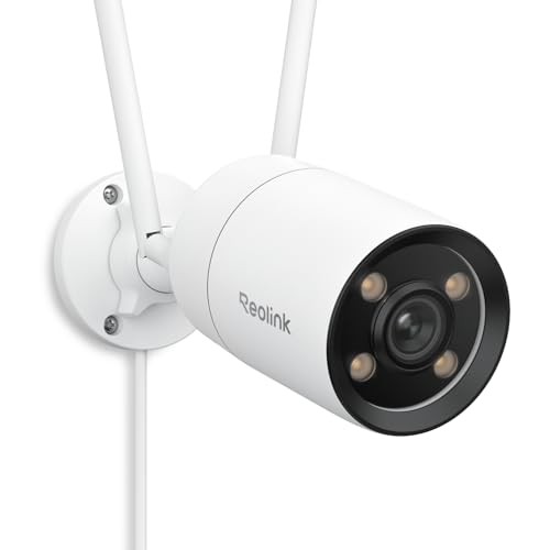 REOLINK ColorX Outdoor Security Camera with True Color Night Vision, 2K 4MP QHD, 5GHz/2.4GHz Wi-Fi 5, F1.0 Super Aperture, Advanced 1/1.8'' Sensor, Smart Detection, DC 12V/1A Power Supply, C
