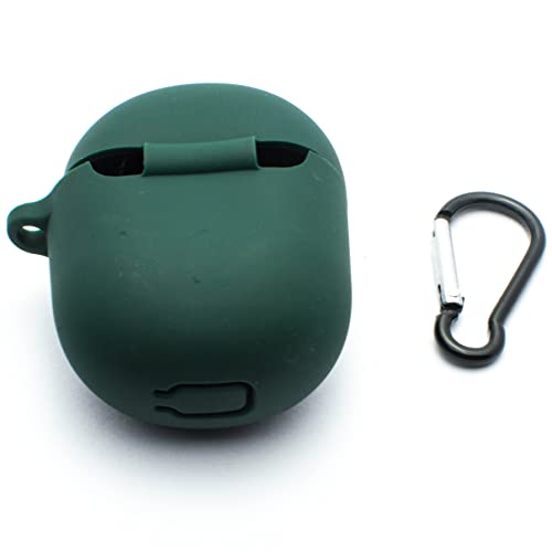 Image of Protective Soft Silicone Case Cover with Hook Compatible with bAot Airdope 381 /383 (Cover Only) (Green)
