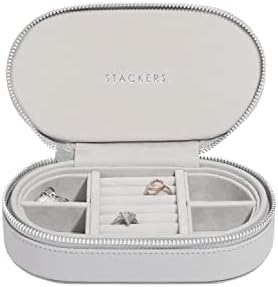 Stackers Pebble Grey Oval Travel Jewellery Box