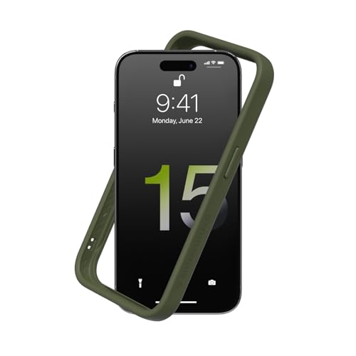 Coque Bumper iPhone 15 Pro Anti Choc RhinoShield Vert Kaki Sans BPA