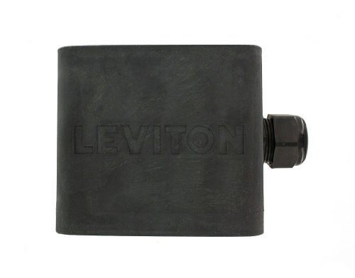 Leviton 3200-2E Portable Outlet Box, Two-Gang, Standard Depth, Pendant Style, Cable Diameter 0.590-Inch 1.000-Inch, Black
