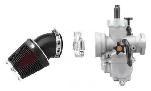 Carb Gasolina Para Pit Dirt Bike Carburador De Motocicleta Con Filtro De Aire CNC Brida De PE Kit De Carburador 2T 4T Con Inyectores De Carburador(22mm Silvery Kit)