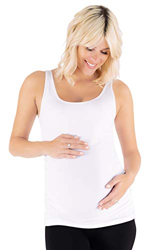 Pull sans manche blanc uni Belly Bandit tunique femme haut de gamme