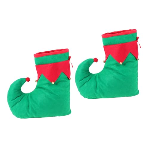 Healeved 2 Paare Rote Weihnachts-elfenschuhe mit Glöckchen Festliche...