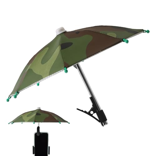 YENOVO Universal Phone Umbrella with Adjustable Clip Base, UPF 50+ Sunshade Cell Phone Cover for Outdoor Use, Anti-Glare & Heat-Resistant Mini Sun Shield for All Smartphones
