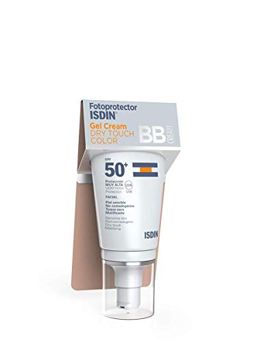 Fotoprotector ISDIN Gel Cream Dry Touch Color SPF 50+, fotoprotección BB Cream con toque seco y mate, 50 m