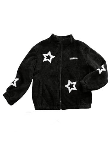 SOLY HUX Men's Zip Up Fleece Jackets Long Sleeve Graphic Preppy Outerwear Winter Coats