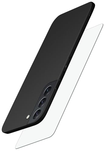 moex Alpha Coque de protection pour Samsung Galaxy S22 avec film de protection d'écran - Ultra fine - Résistant aux chocs à 360 ° - Coque rigide et film de...