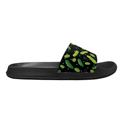 Forchrinse Red Palm Print Unisex Slide Sandals for Women Men Hawaii Beach Sandals Causal Slip on Shower Slippers Arch Support3