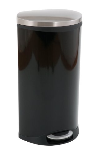 Poubelle cuisine 30l noire EKO grand bac à ordures au design minimaliste et finitions durables