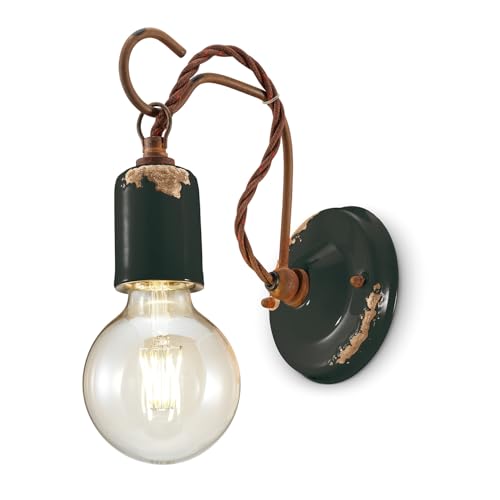 Ferroluce Retrò applique nero lampada da parete industriale vintage