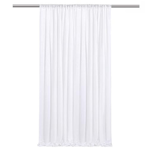 Image of White Sequin Backdrop Curtains-1 Panel 5FTx8FT White Backdrop for Wedding, Glitter Party Decorations Background Drapes for Birthday Party Anniversary Graduation Photo Booth Decor