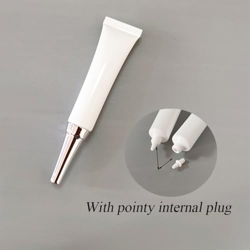 6PCS 15ML/0.5oz Empty White Plastic Soft Squeeze Tubes Cosmetic Eye Cream Tube Bottle with Silver Cap Makeup Sample Travel Packing Container Jars Dispenser for Eyecream Lip Balm Gloss DIY Beauty Tool4