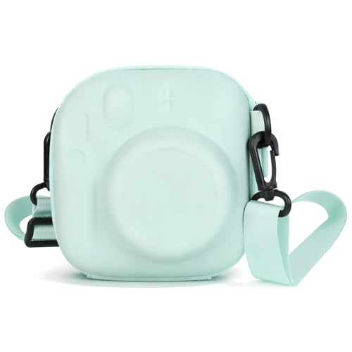 VINATO Funda EVA Dura para Cámaras Mini 7+/8/9/11/12/40, Funda Resiste Salpicaduras con Correa Ajustable, Estuche Antigolpes Ligero de Viaje, Verde Menta