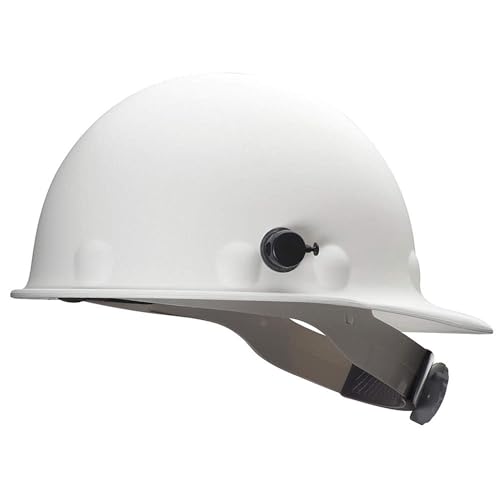 Fibre-Metal by Honeywell P2AQRW01A000 Super Eight Fiber Glass Cap Style Ratchet Hard Hat with Quick-Lok, White, Medium