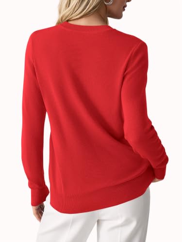 Image of GKBK Women's Wool Blend Sweaters 2026 Fall Fashion Lightweight Business Casual Outfits Long Sleeve Crew Neck Pullover Tops