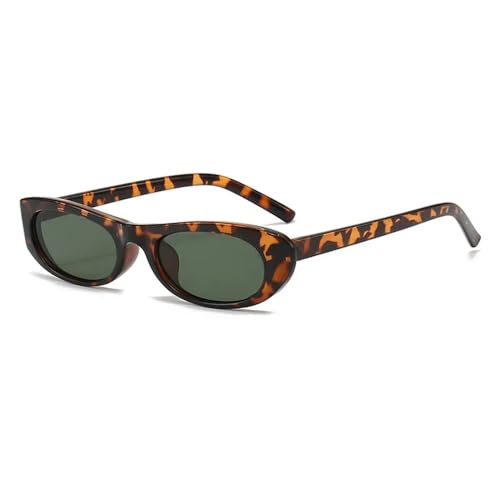 Lunettes de soleil œil de chat monture ovale étroite écaille pour femme