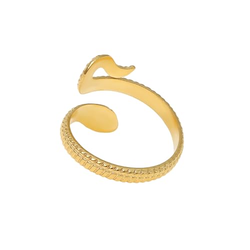 Made by Nami Schlangen Ring Gold Damen aus Edelstahl Wasserfester Schmuck Geschenk für Sie