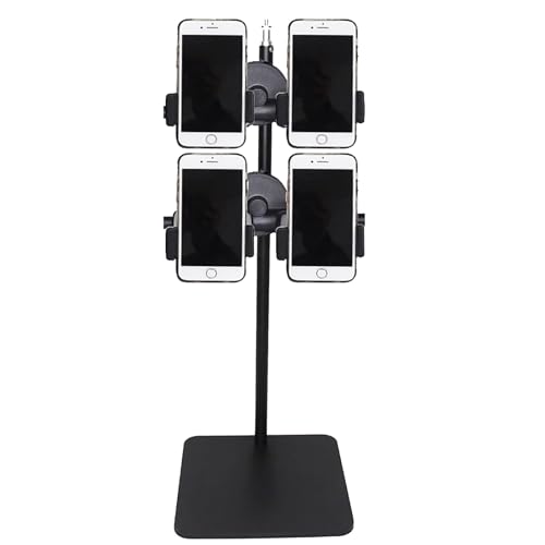 Genérico Soporte for teléfono multidispositivo Giratorio de 360°, Soporte Ajustable for transmisión en Vivo, Juegos y videollamadas, Estable y versátil(2 Floor (4 Cameras))
