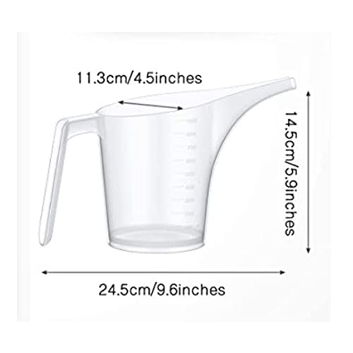 Vaso medidor de plástico transparente con boquilla larga 1000 ml miniatura 2