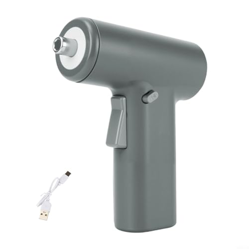 HEIBTENY Destornillador eléctrico inalámbrico de 36 V, motor sin escobillas, 1200 mAh, recargable con luz LED, herramienta eléctrica de mano multifunción para perforación y fijación (gris)