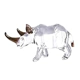 Figurine en cristal de rhinocéros : avec un fond stable, elle peut être placée de manière stable sur la table, l'étagère, le bureau et partout où vous le souhaitez, ornements miniatures.