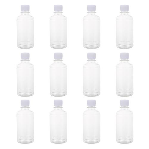Luxshiny 12pcs 250ml Plastic Reagent Bottles with Screw Cap, Laboratory Chemical Storage and Sample Sealing Bottles for School and Industrial Use