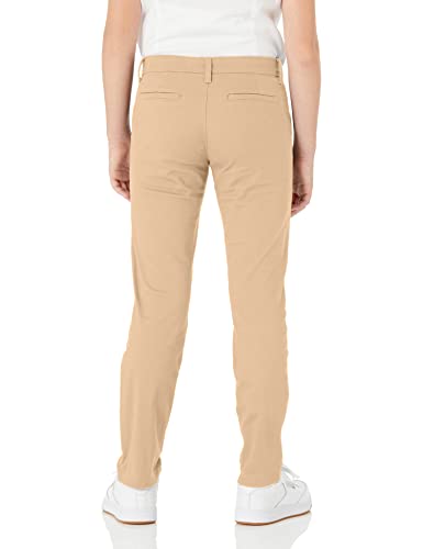 Image of Amazon Essentials Girls and Toddlers' School Uniform Straight Leg Adjustable Waist Flat-Front Chino Pants, Pack of 3
