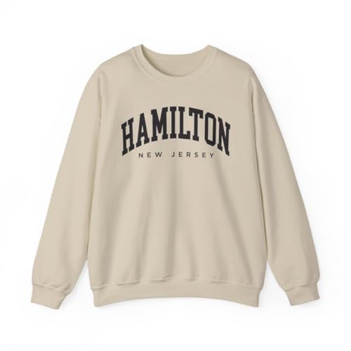 CUSTOMI Hamilton New Jersey Adult Unisex Crewneck Sweatshirt Sand L