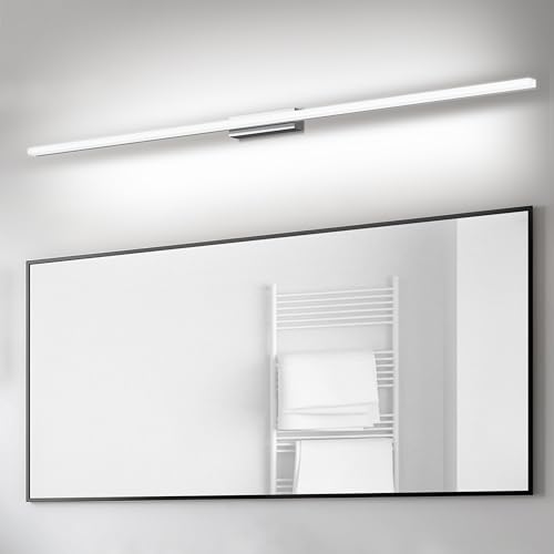 SUZNIU Led Spiegelleuchte Badezimmer, 150CM Spiegelschrank Bad IP44 Kaltes Weiß 6000K Wandleuchte Badezimmer, 36W Spiegellampe Badezimmerlampe Spiegelleuchte Bad Schrankleuchte Spiegel Beleuchtung