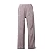 Shusuen Cropped Linen Pants for Womens Casual Straight Leg Elastic Waist Pants Stripe Print Beach Summer Pants with Pockets（2-Wine,Large）