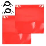 2 Stück Rote Warnflagge, Rote Fahne für Transport mit Gummiseil, roteflagge Wasserdicht und Wetterfest, Notfallwarnflaggen Überhänge, Red Flag für Auto, Wohnwagen, AnhäNger, FahrradträGer, Boot