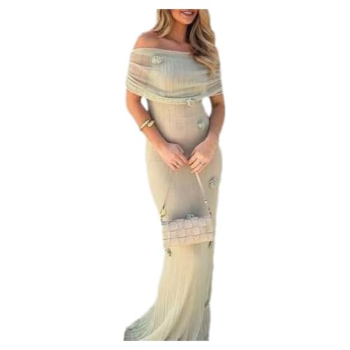 Women Crochet Knit Cover Up 3D Floral Mesh Dress - LOUSEA