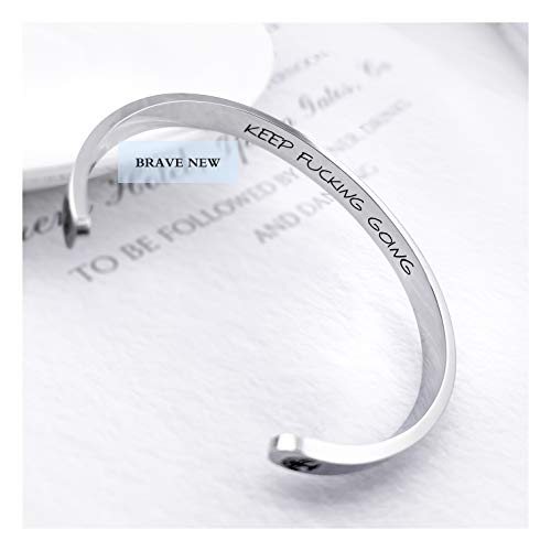 EZUY GNAY Stainless Steel Bracelet Tree Of Life Cuff Bracelet Inspirational Keep Going Personality Gift Bracele For Women4