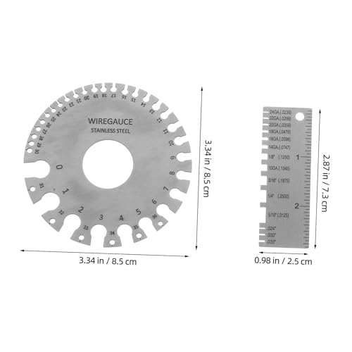 Juego de calibradores de soldadura Zerodeko, 2 piezas, de acero inoxidable, para medición precisa de espesores y alambres en fabricación metálica miniatura 2