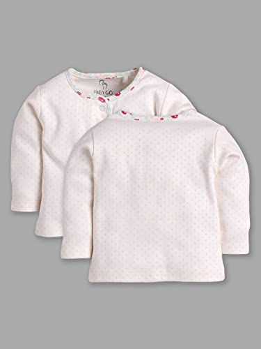 Image of Baby GO Baby Boys & Baby Girls 100% Cotton Full Sleeve Front Open T-Shirt Pack of 3 | Soft Breathable Infant Clothing with Snap Buttons | Printed Newborn Baby Wear Daily Use