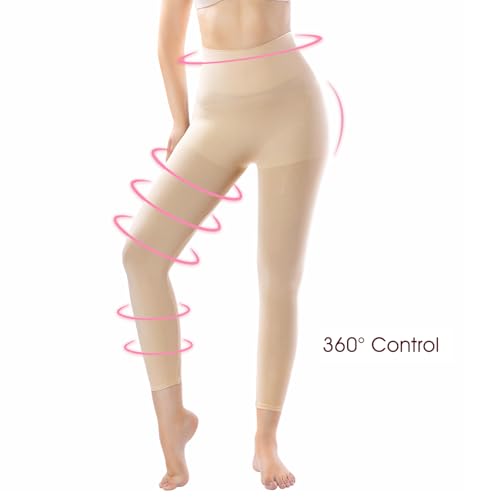 +MD Shapewear for Women Tummy Control Seamless High Waisted Light Compression Footless Tights Leggings3