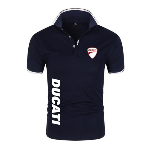 Po.lo Manga Corta Hombre DU.CA.Ti, Moda Cómodo Po.lo Camisa de Tenis de Golf, Camisetas Técnica Apta para Trail Running Trekking y Más, estándar(Black,S)